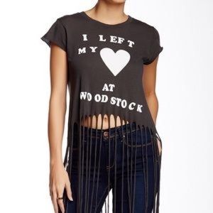 Wild fox retro long fringe tee